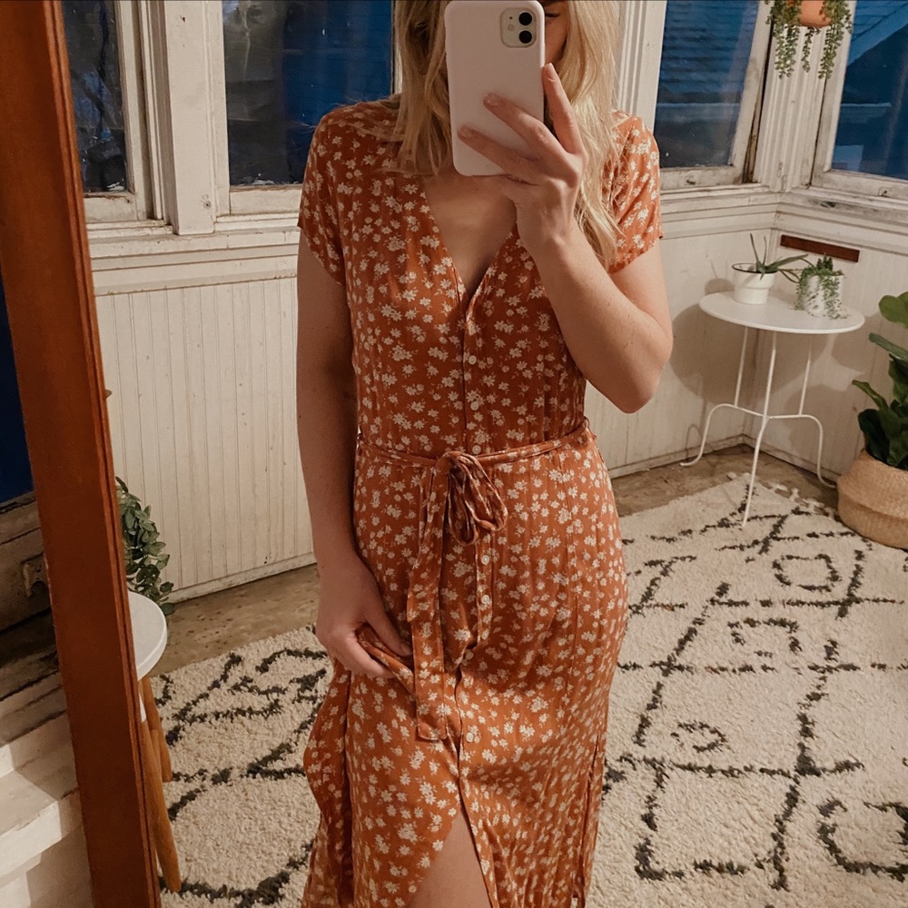 Abercrombie orange floral sundress